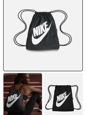 Nike Black Drawstring Sack with White Swoosh